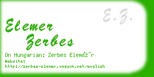 elemer zerbes business card